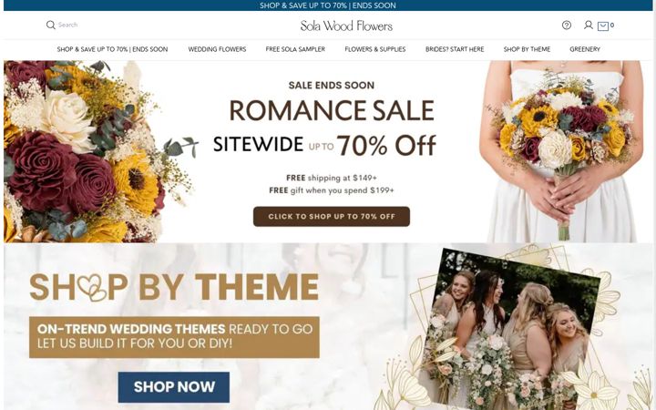 Screenshot of solawoodflowers.com
