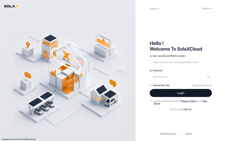 Screenshot of solaxcloud.com