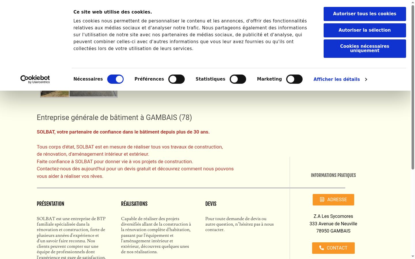 Screenshot des Einwilligungsbanners vor jeglicher Interaktion