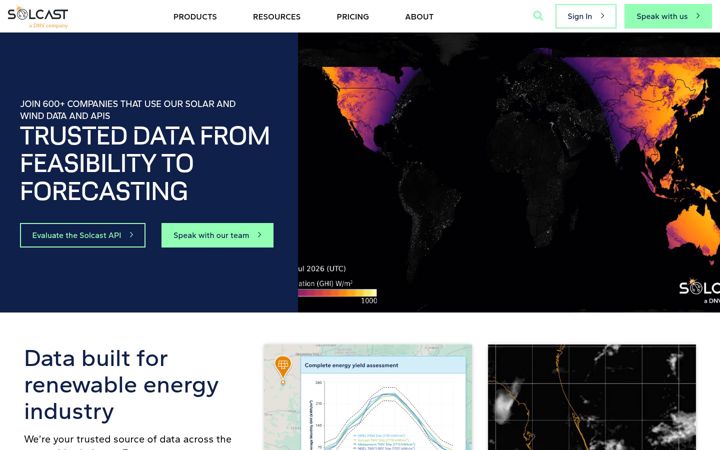 Screenshot di solcast.com.au