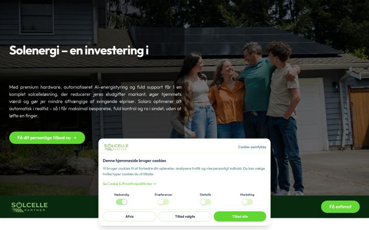Screenshot of solcellepartner.dk