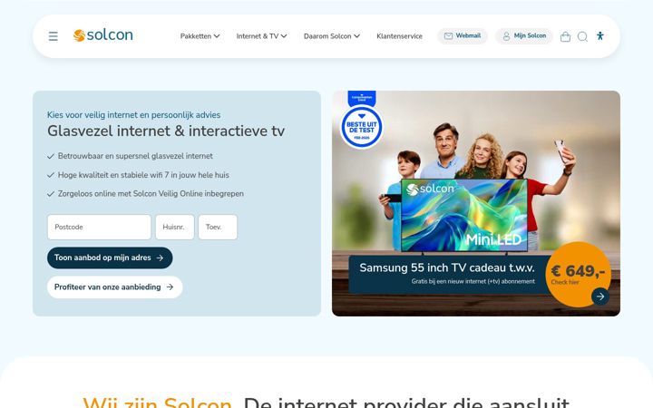 Screenshot stránky solcon.nl