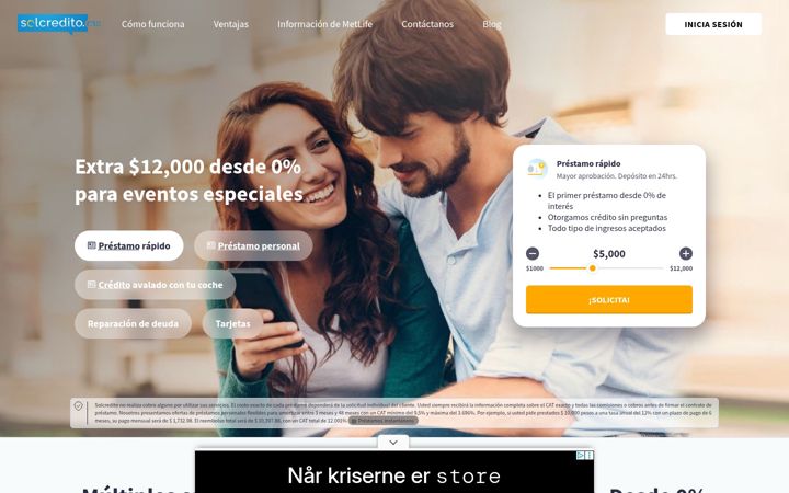 Screenshot di solcredito.mx