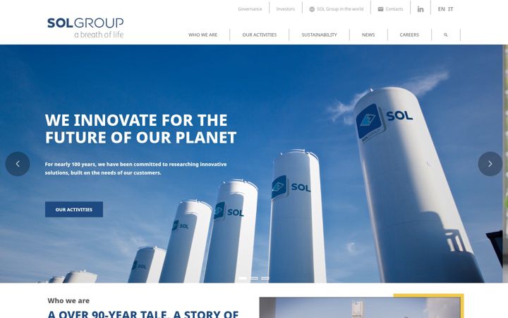 Screenshot van solgroup.com