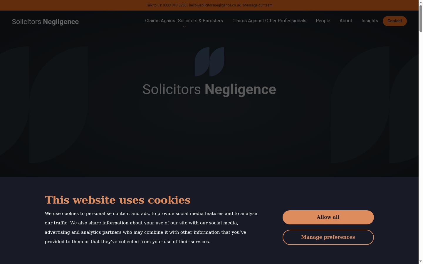 Screenshot of the consent banner shown before any interaction