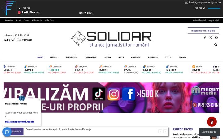 Screenshot of solidar.ro