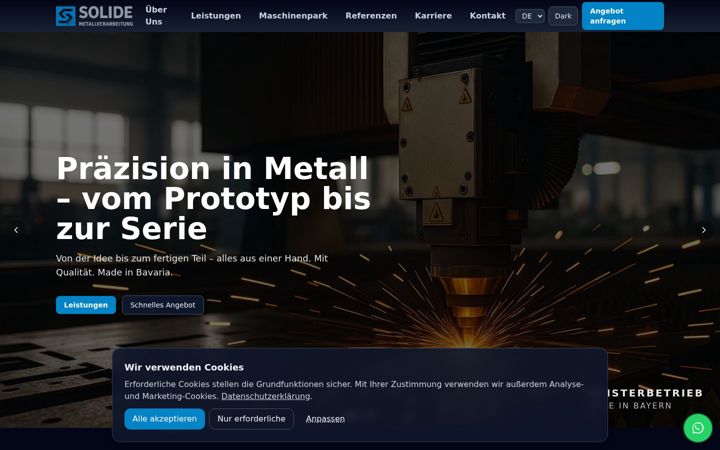 Kuvakaappaus sivustosta solide-metallverarbeitung.de