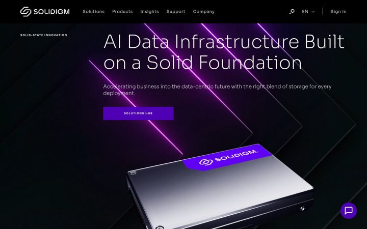 Screenshot of solidigm.com