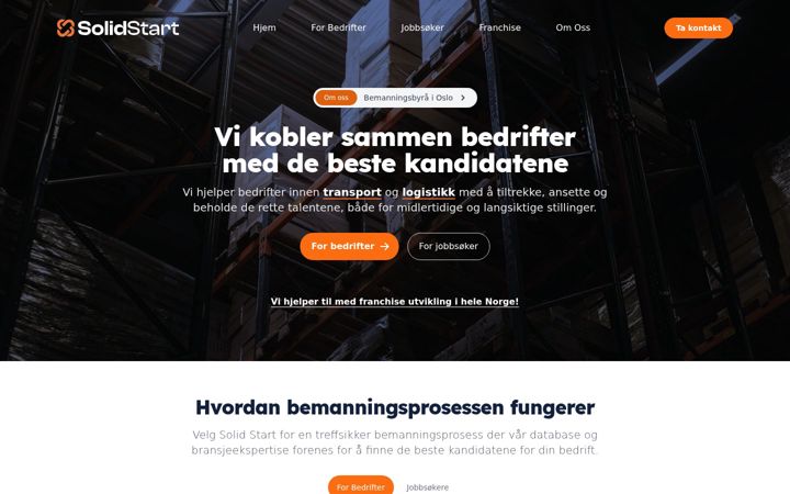 Screenshot of solidstart.no