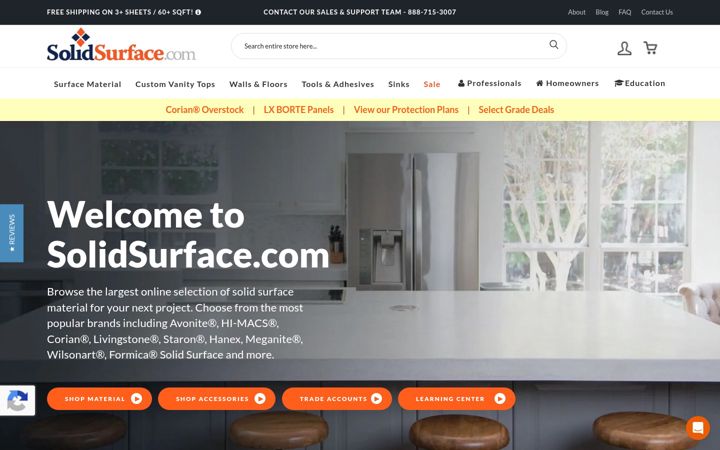 Screenshot of solidsurface.com