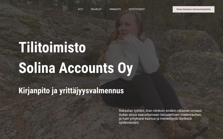 Skjermbilde av solinaaccounts.fi