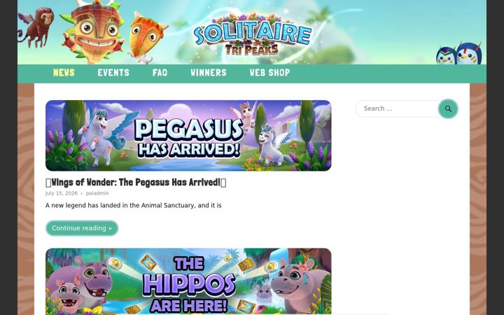 Screenshot of solitairetripeaks.com