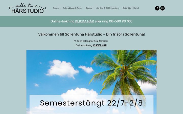 Skärmbild av sollentunaharstudio.se