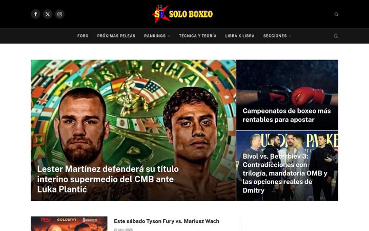 Snímek obrazovky soloboxeo.com