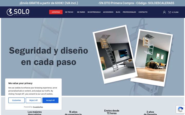 Ekraanipilt saidist soloescaleras.es