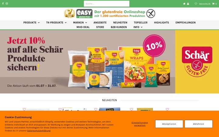 Screenshot of sologlutenfree.com