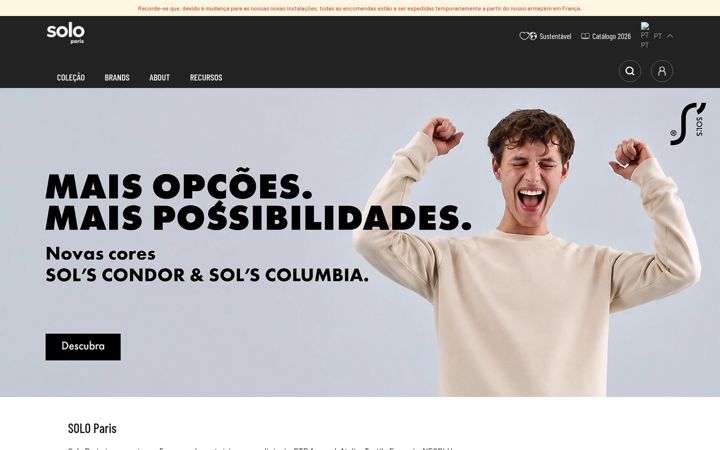 Ekrānuzņēmums no sologroup-portugal.com