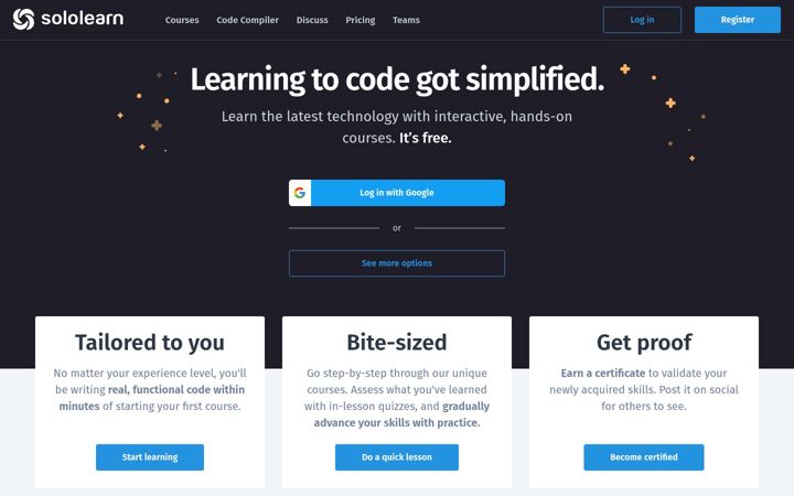 Snimka zaslona za sololearn.com