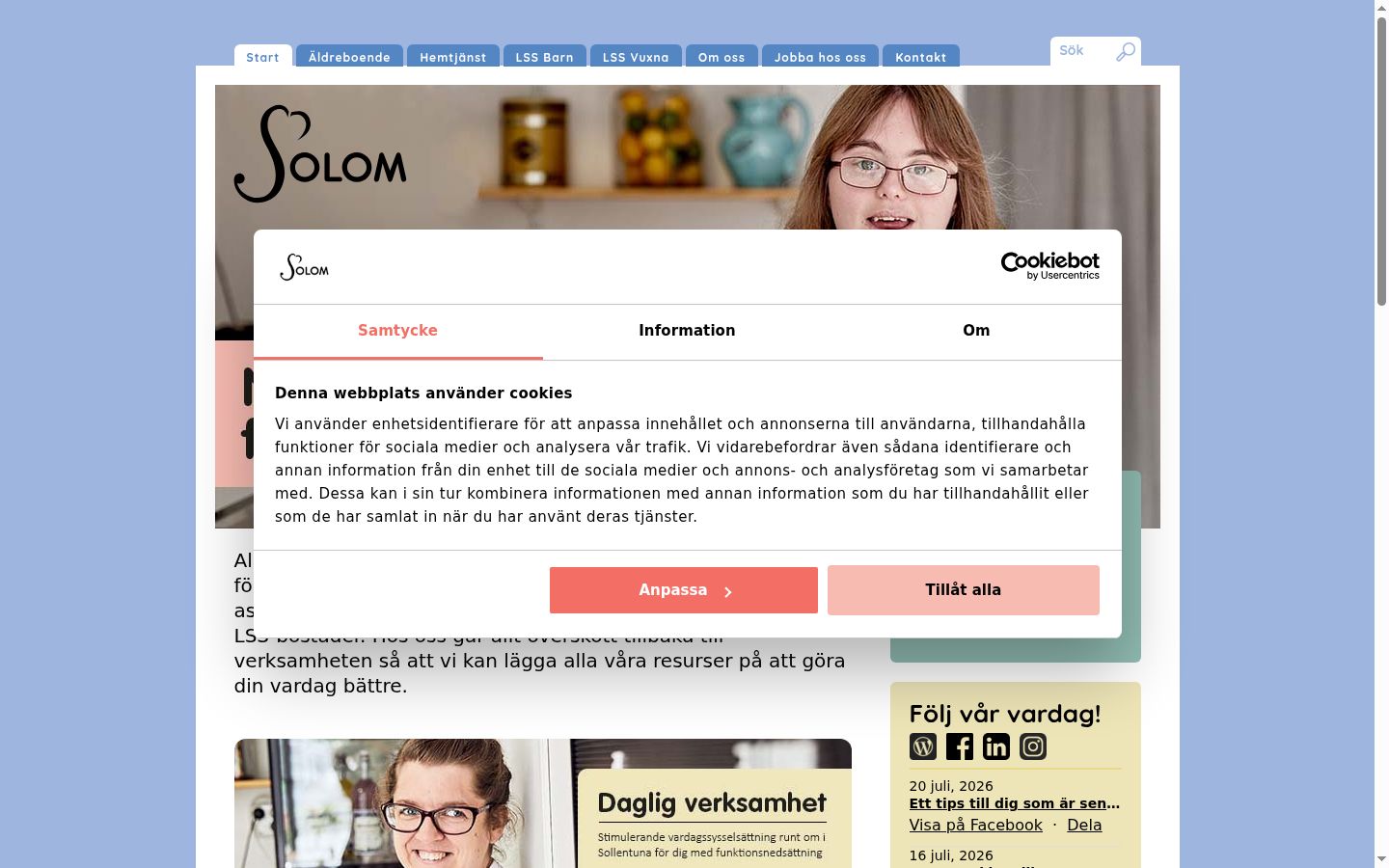 Screenshot of the consent banner shown before any interaction