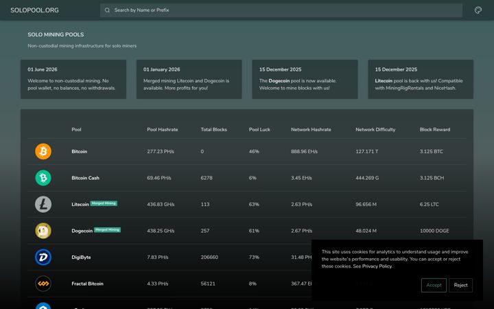 Screenshot of solopool.org