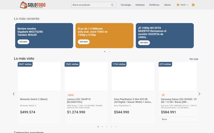 Screenshot of solotodo.cl