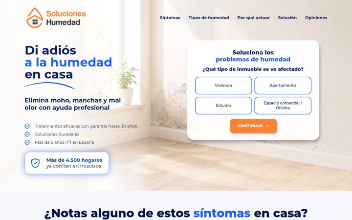 Skjermbilde av soluciones-humedad.com