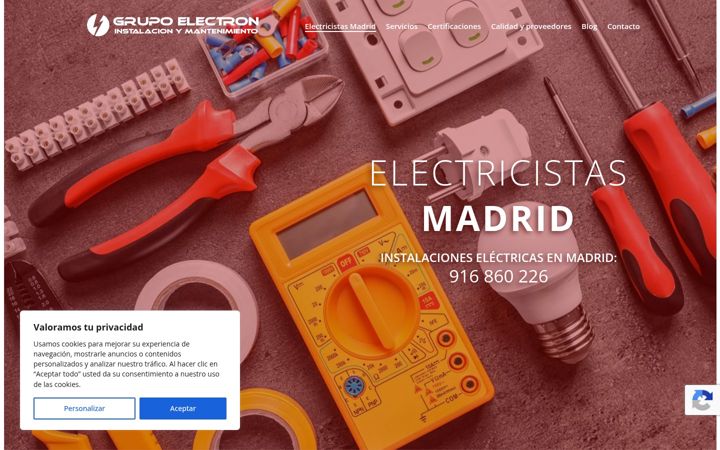Screenshot of solucioneselectron.com
