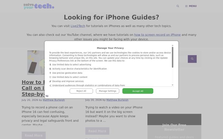 Screenshot of solveyourtech.com