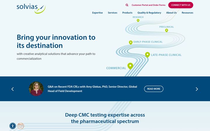 Screenshot von solvias.com