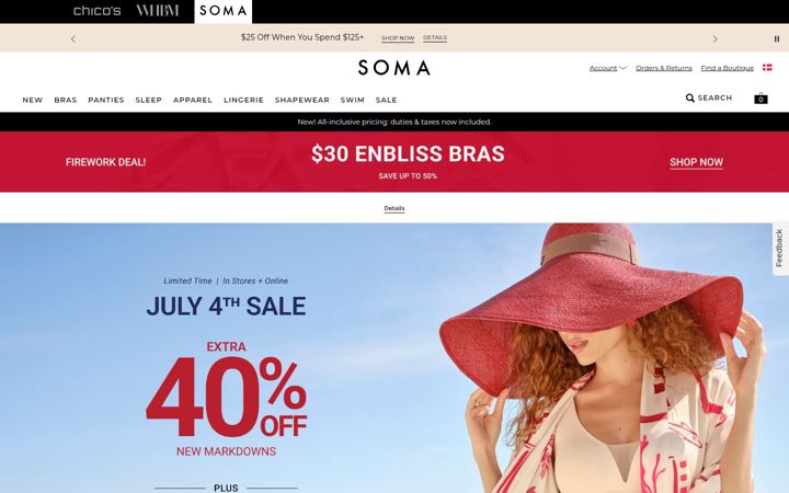 Screenshot of soma.com