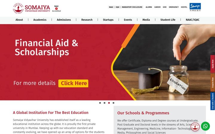 Screenshot of somaiya.edu