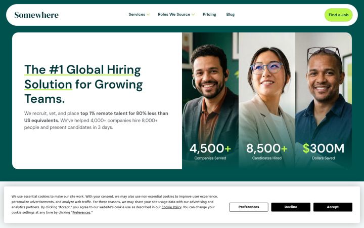 Screenshot of somewhere.com