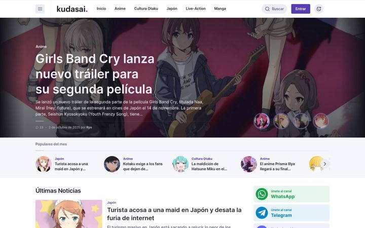 Screenshot of somoskudasai.com