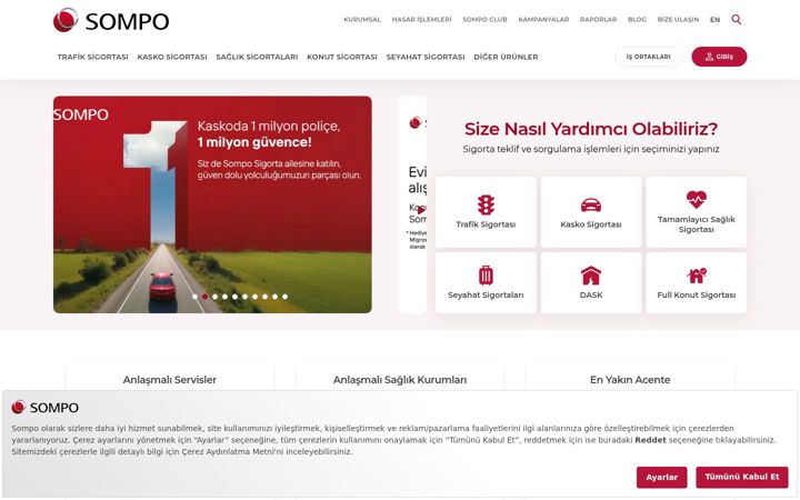 Screenshot of somposigorta.com.tr