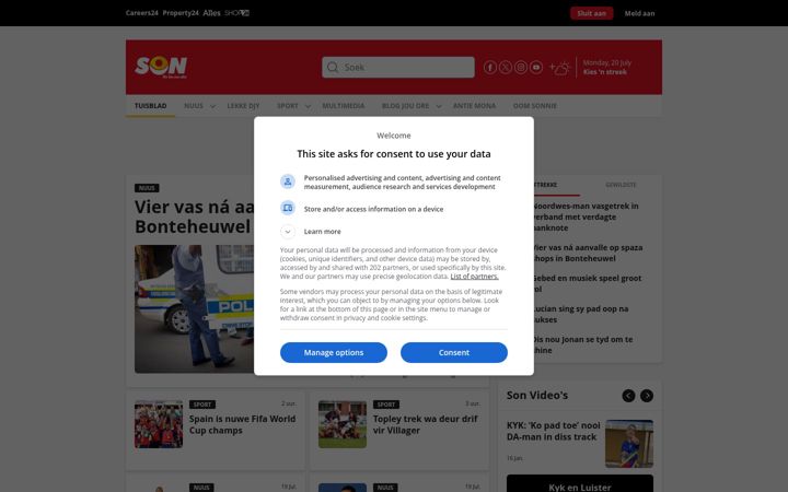 Screenshot of son.co.za