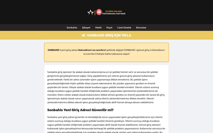 Screenshot of sonbahisyenigiris.com