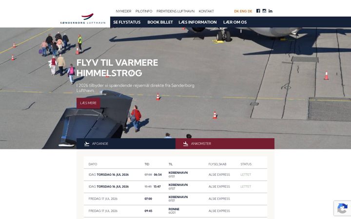 Screenshot του sonderborg-lufthavn.dk