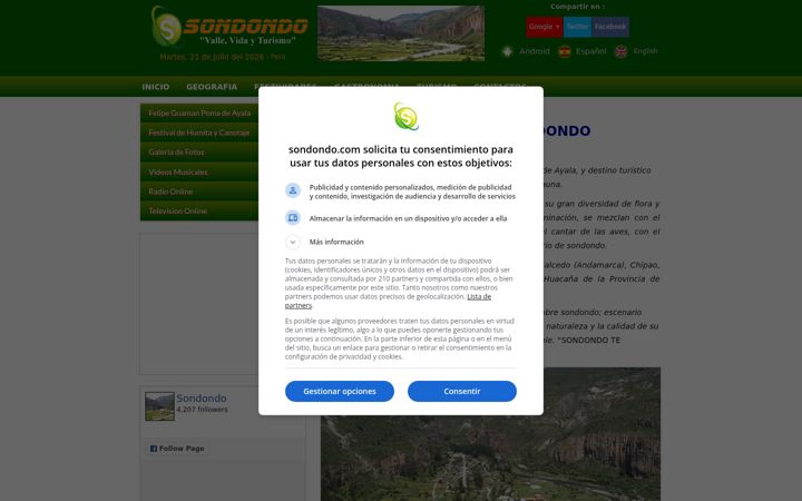 Screenshot of sondondo.com