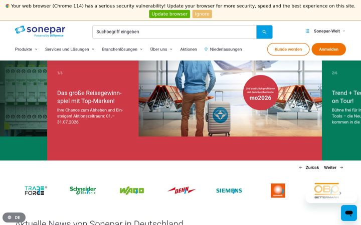 Screenshot of sonepar.de