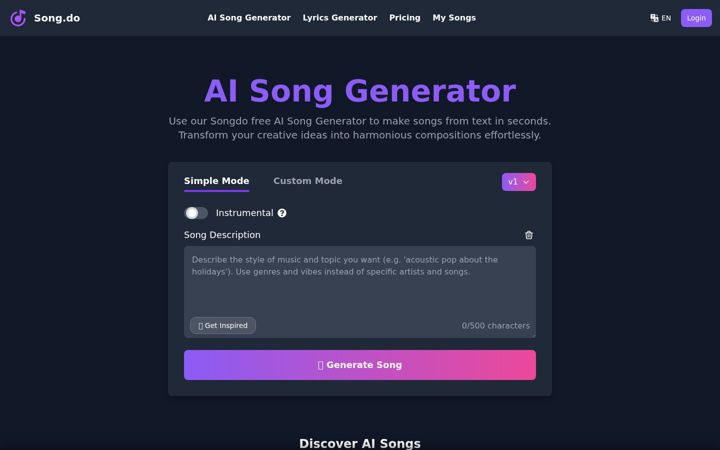 Screenshot of song.do