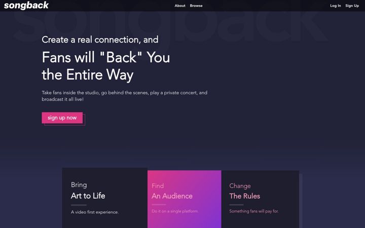 Screenshot of songback.com