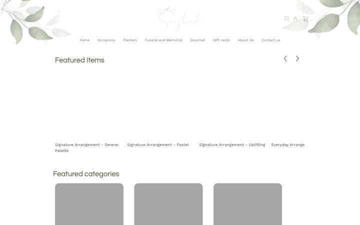Screenshot of songbirdflorals.ca