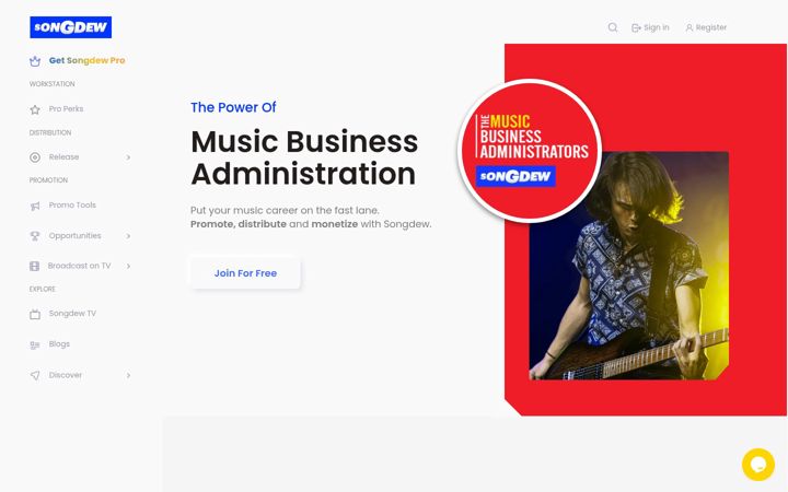 Screenshot of songdew.com