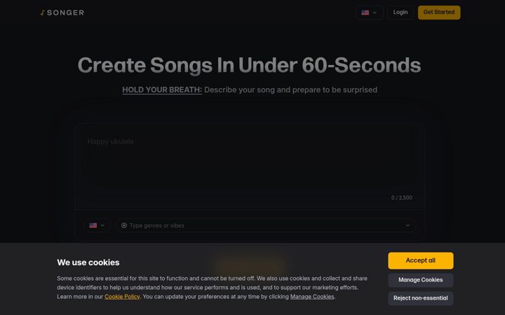 Screenshot of songer.co