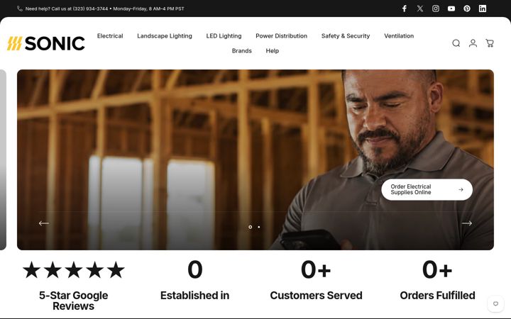 Screenshot of sonicelectric.com