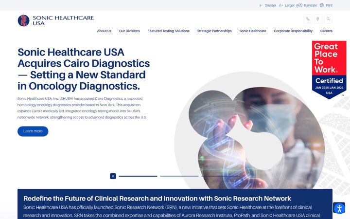 Képernyőkép: sonichealthcareusa.com