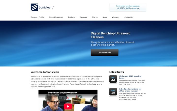 Screenshot of soniclean.com.au