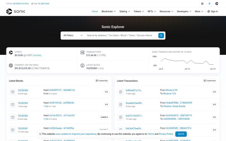 Screenshot of sonicscan.org