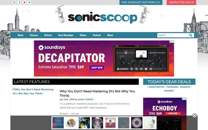 Screenshot of sonicscoop.com