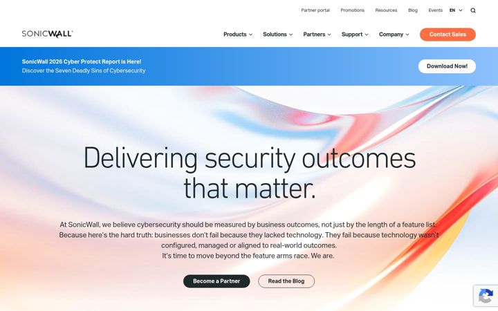 Capture d'écran de sonicwall.com